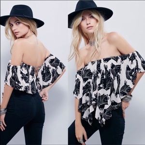 Free people floral off the shoulder top